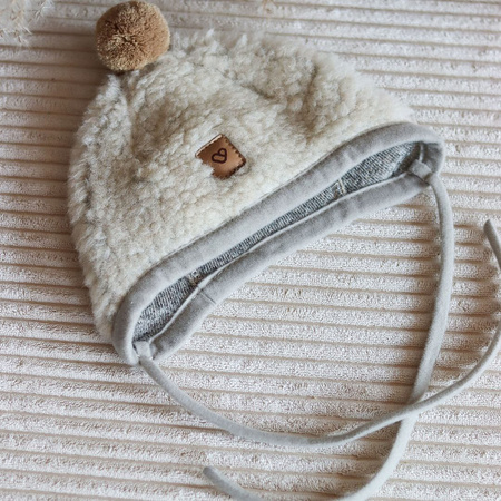 Zaffiro Czapeczka Tulip Nevada Wełniana  S (6-12m) Beige