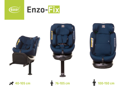 4Baby Enzo-Fix I-Size Fotelik Samochodowy 0-36 kg Navy Blue