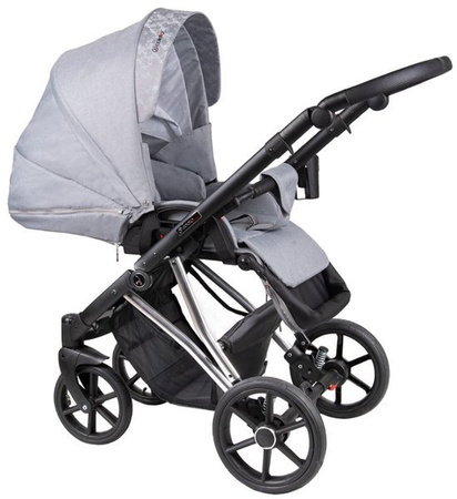 Coletto Craft Wózek Głęboko-Spacerowy 2w1 C-05 Czarno-Srebrna Rama 