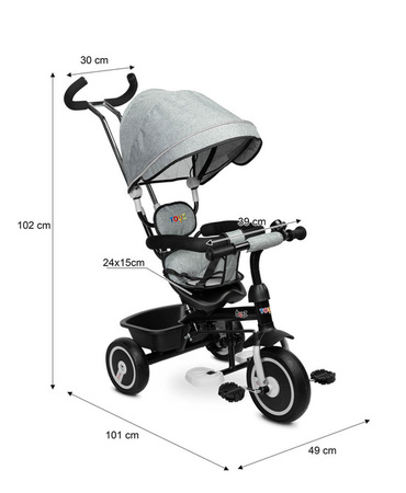 Toyz Buzz Rowerek 3 Kołowy Grey