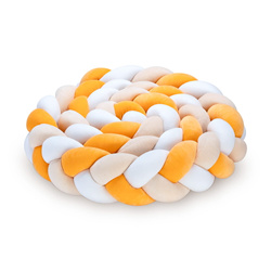 SenLove Ochraniacz do Łóżeczka Warkocz 360cm Żółto-Kremowy