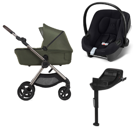 Anex IQ Premium New Transfarmation Wózek Głęboko-Spacerowy Richi + Cybex Aton B2 i-Size Fotelik Samochodowy 0-13kg + Baza One Volcano Black	