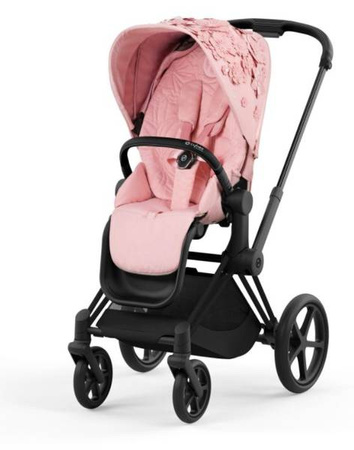 Cybex e-Priam 4.0 Wózek Głęboko-Spacerowy + Cloud T I-Size Fotelik + Baza Pale Blush Simply Flowers