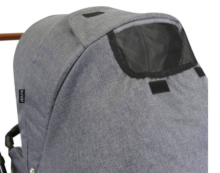 Kunert Rotax Wózek Głęboko-Spacerowy Szary Len + Pomarańcz Czarna Rama Koła Żelowe