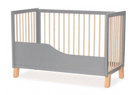 [OUTLET]  Kinderkraft Lunky XL Łóżeczko Drewniane Barierka Grey