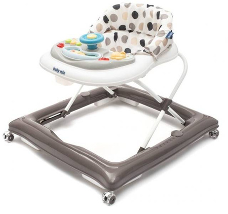 Baby Mix Chodzik z Kierownicą  Szaro Biały