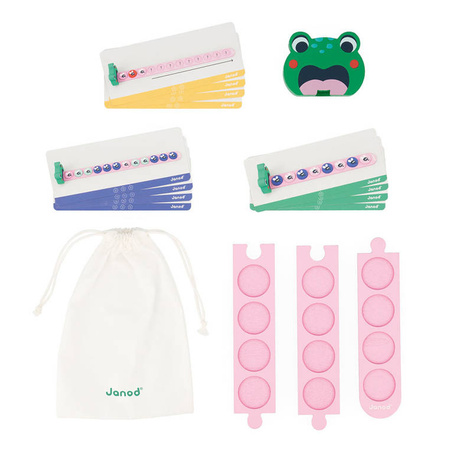 Janod Drewniana układanka logiczna Algorytmy Żaba 3+