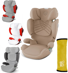 Cybex Solution T I-Fix Fotelik Samochodowy 15-50kg Plus Cozy Beige + Tapicerka Letnia Wysyłka Losowo + Nakładka na Pas
