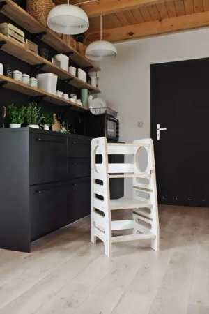 Baby Wood Kitchen Helper M Szary  