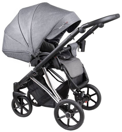 Coletto Craft Wózek Głęboko-Spacerowy 2w1 C-02 Czarno-Srebrna Rama 