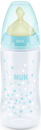 NUK Butelka 300 ml z Wskaźnikiem Temperatury Smoczek Silikonowy 0-6 mcy M