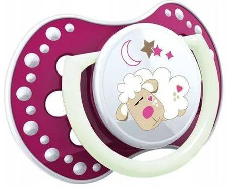 Lovi Smoczek silikonowy dynamiczny 0-3m Night&Day Girl Lamb 22/809girl_L 2szt.
