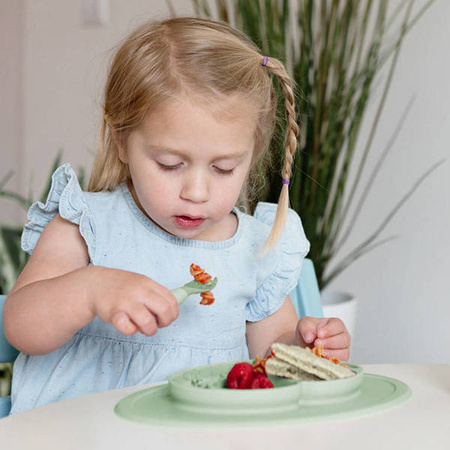 EZPZ Komplet Silikonowych Sztućców Mini Utensils Pastelowa Zieleń