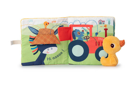 Lilliputiens Książeczka aktywizująca z mini-przytulanką Na farmie Kaczorek Gaspard 18 m+