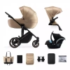 Kinderkraft Prime 2 Wózek Głęboko-Spacerowy + Fotelik Zestaw 3w1 Sandrose Beige