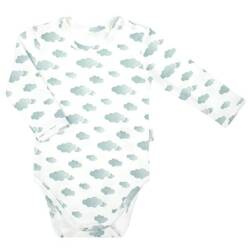 Nicol Chłopięce Body Długi Rękaw Białe Chmurki Liam Rozmiar 68