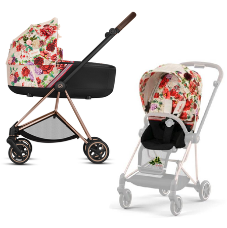 Cybex Mios Wózek Głęboko-Spacerowy Rama 3.0 + Gondola 2.0 Lux Spring Blossom Light + Tapicerka 3.0 Siedziska Spring Blossom Light