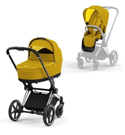 [OUTLET] Cybex Priam 4.0 Mustard Yellow - stelaż Chrome Black