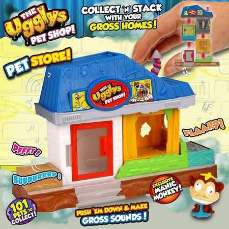 Tm Toys The Ugglys Pet Shop - Mini Paskudniak Manic Monkey z Domkiem