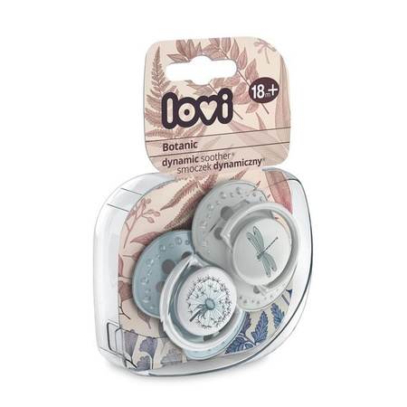 Lovi Dynamiczny Smoczek Uspokajający 18m+ Silikonowy 2szt. 22/875 Botanic Boy