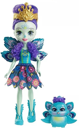 Mattel Enchantimals Lalka + Zwierzątko Patter Peacock and Flap