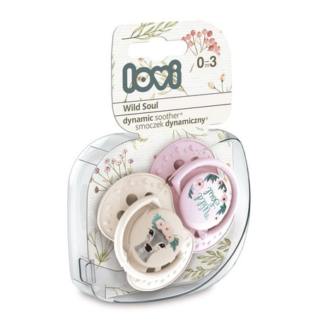 LOVI Smoczek Silikonowy Dynamiczny 0-3m 2 szt Wild Soul Girl 22/882