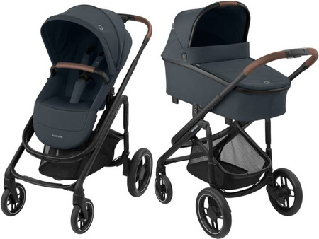 Maxi-Cosi Plaza + Wózek Głęboko-Spacerowy 2w1 Essential Graphite 