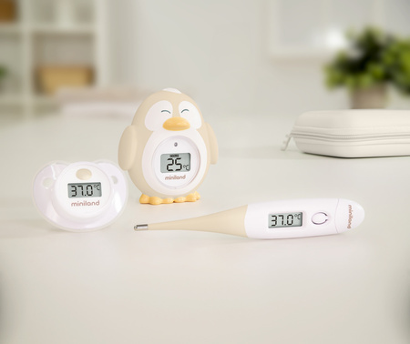 Miniland Zestaw 3 Termometrów - Termometr Flexi, do Kąpieli, Smoczek Valencia