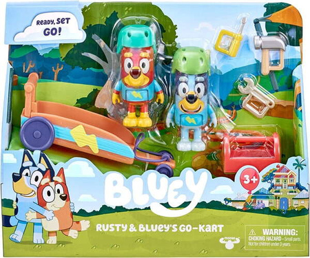 Moose Bluey I Rusty Gokart Pojazd Figurki Akcesoria Pieski Narzędzia