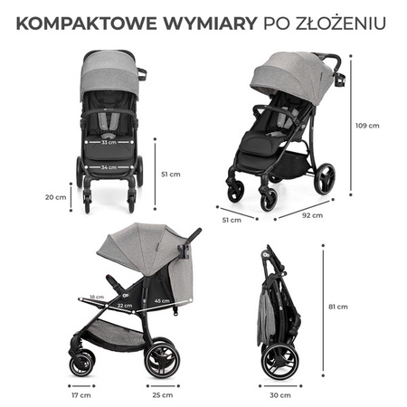 Kinderkraft Trig 2 Wózek Spacerowy do 22kg Grey