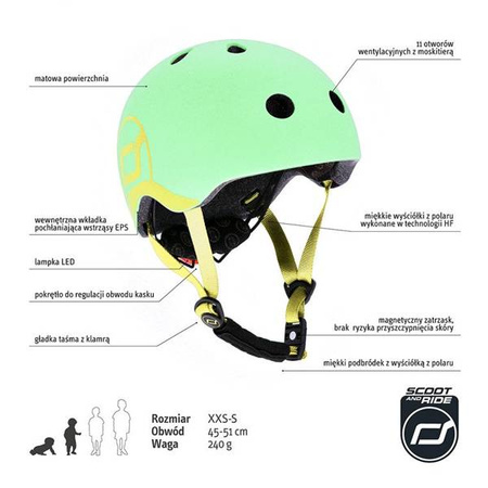 Scootandride Kask XXS-S Dla Dziecki 1-5 Lat  Kiwi