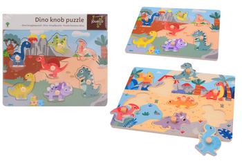 Joueco Drewniane puzzle z uchwytami DINO