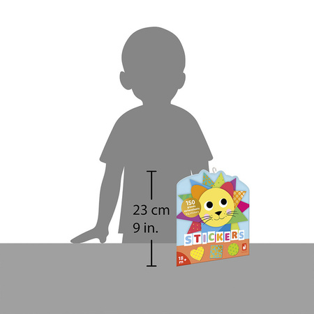 Janod Duże naklejki na arkuszach 150 szt. Figury geometryczne 18m+