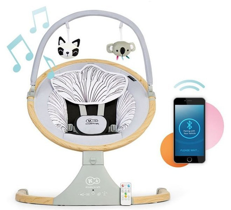 [OUTLET] Kinderkraft Lumi Wooden Leżaczek Bujaczek Elektryczny Bluetooth 