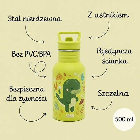 Sassi Butelka na wodę bidon 500 ml Dinozaur 