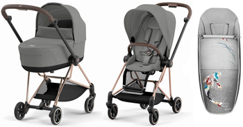 Cybex Mios 3.0 Wózek Głęboko-Spacerowy Mirage Grey + Cybex Śpiworek