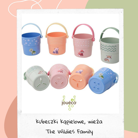 Joueco The Wildies Family Kubeczki kąpielowe, wieża 4 szt