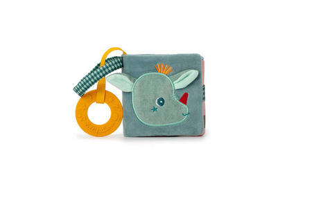 LILLIPUTIENS Miękka mini-książeczka wielofunkcyjna z silikonowym gryzakiem Smok Joe 6 m+
