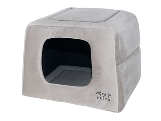 Petto Domek Legowisko 2w1 Uchi Velvet Szare