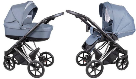 Coletto Craft Wózek Głęboko-Spacerowy 2w1 C-08 Czarno-Srebrna Rama 