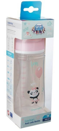 Canpol Babies EasyStart Exotic Animal Butelka Szerokootworowa Antykolkowa Easystart 300 Ml 35/222_pin  Różowy