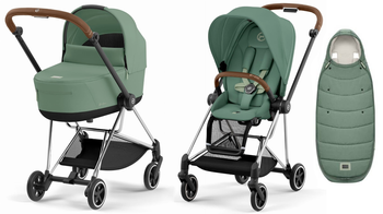 Cybex Mios 3.0 Wózek Głęboko-Spacerowy Leaf Green + Cybex Platinum Śpiworek