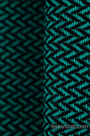 LennyLamb Nosidełko LennyHybrid Half Buckle 100% bawełna Standard Basic Line Szmaragd Splot Jodełkowy