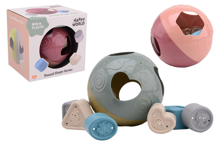 Happy World Sorter kształtów piłka BIOplastik PINK 18m+