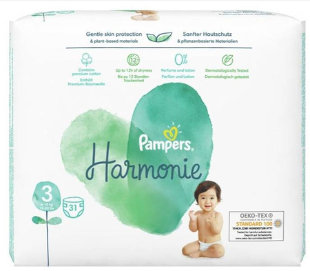 Pampers Pure Harmonie  Pieluchy r.3 31szt. rozmiar 3 6-10 kg 31szt