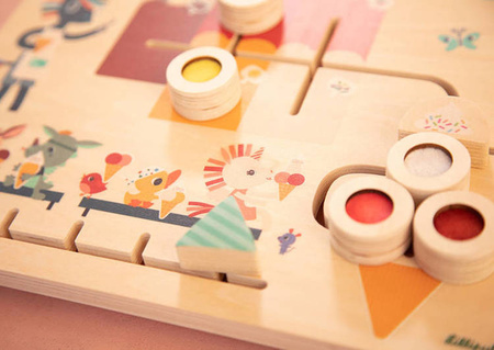 Lilliputiens Drewniana Tablica Labirynt Sensoryczny Lodziarnia 18 m+