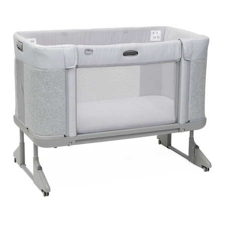 Chicco Next2Me Forever Łóżeczko Dostawne 3w1 do 22kg Ash Grey + Prześcieradło 2szt Pink Pois