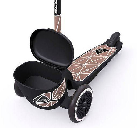 Scootandride Highwaykick 2 Lifestyle Hulajnoga Trójkołowa Balansowa z Zamykanym Schowkiem 2+ Brown Lines
