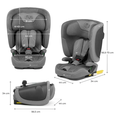 Kinderkraft FIX2GO Fotelik Samochodowy 9-36 kg Szary