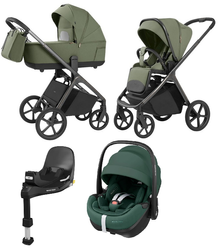 Carrello Vector CRL-6551 Wózek Głęboko-Spacerowy + Maxi-Cosi Pebble 360 Pro2 Fotelik Samochodowy +Baza